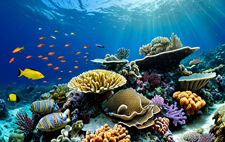 Coral Reef Diversity**

"A vibrant coral reef teeming with life, featuring colorful fish, sea stars, and other marine creatures, perfect anatomy, correct proportions, natural pose, underwater scene, bright colors, fully clothed, safe for work, appropriate content, professional, family-friendly, high quality, well-formed hands, proper finger count, natural body proportions."

**