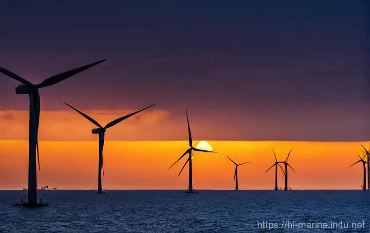 해양풍력 발전과 지속 가능한 개발 - Here are three detailed image generation prompts in English, based on the provided text, adhering to...