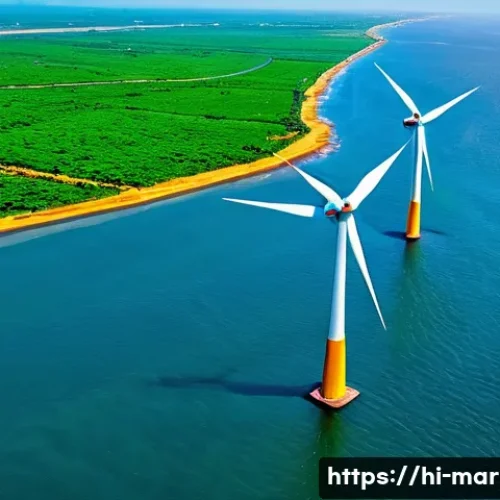 Home 30 해양풍력 발전 수출 시장 - **Prompt:** "A vibrant, panoramic aerial view showcasing India's immense offshore wind energy potent...